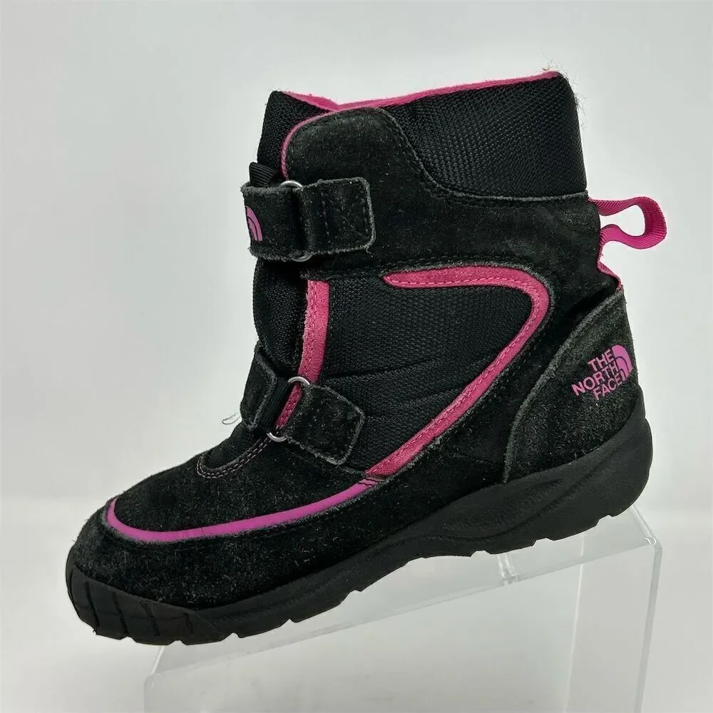The North Face Girls' Winter Boots Size 6 Black and Pink Waterproof Insulated